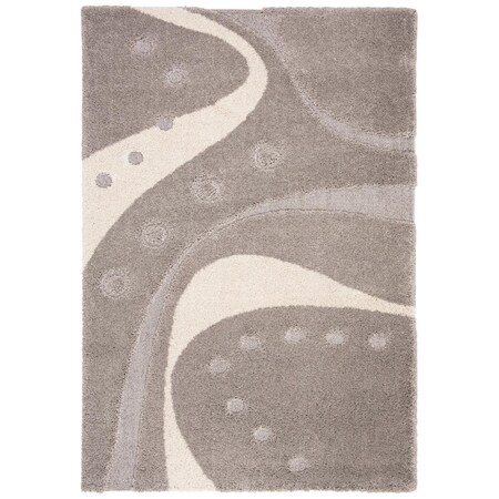 Safavieh 5 ft. 3 in. x 7 ft. 6 in. Power Loomed Shag Florida Shag Medium Rectangle Rug Grey & Ivory SG473-8011-5